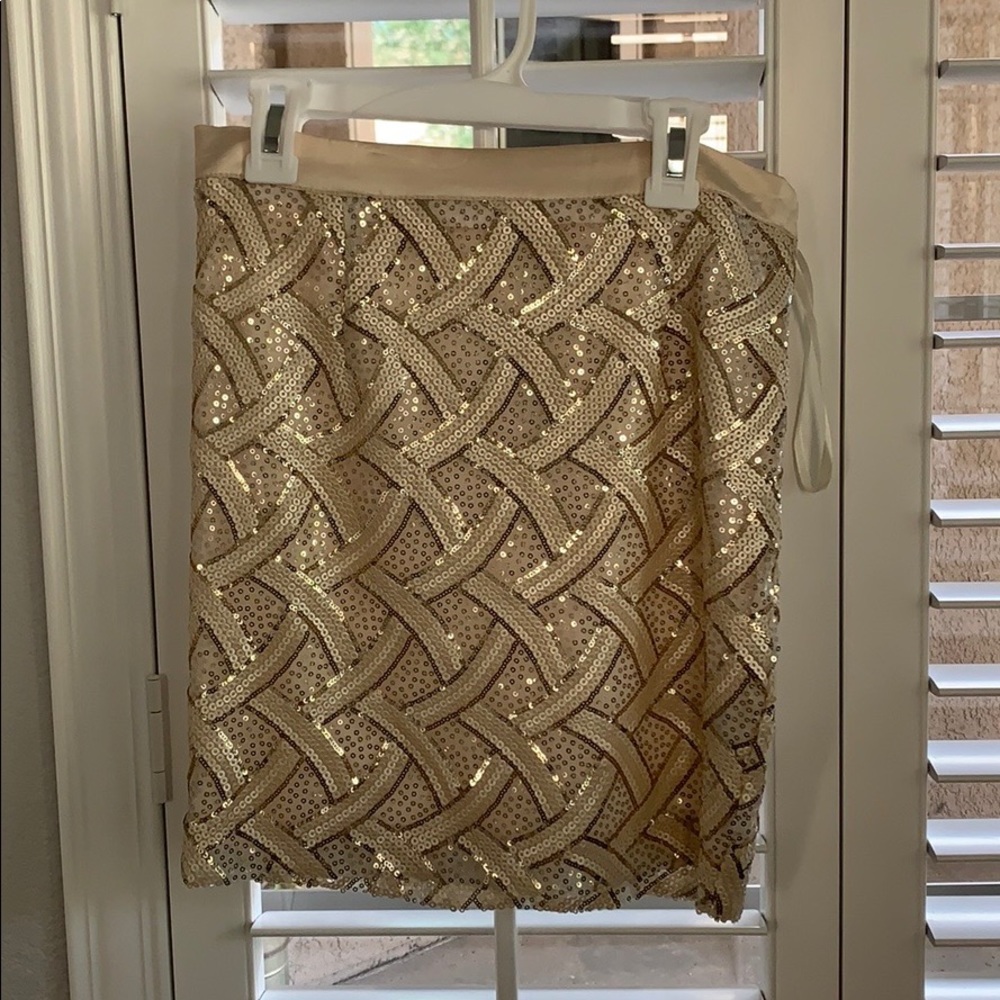 Champagne Sequin Mini Skirt